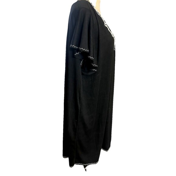 Max Studio Dress Womens 3X Embroidered Black V Neck Flutter Sleeve Shift Gauzy - Picture 5 of 9